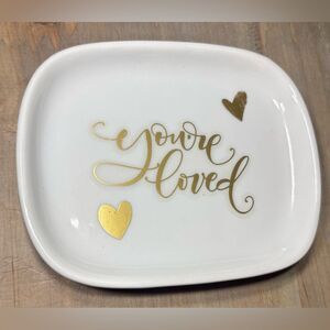 New! You’re Loved 4” x 5” Oneida Trinket Dish NWT